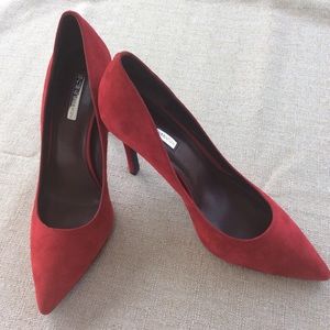 BCBGeneration Red Suede Heels Sz 9